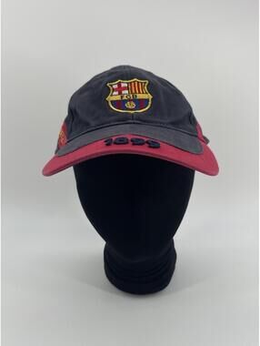 FC Barcelona 1899 Adjustable Soccer Cap Hat Black‎ Red FCB 100% Cotton